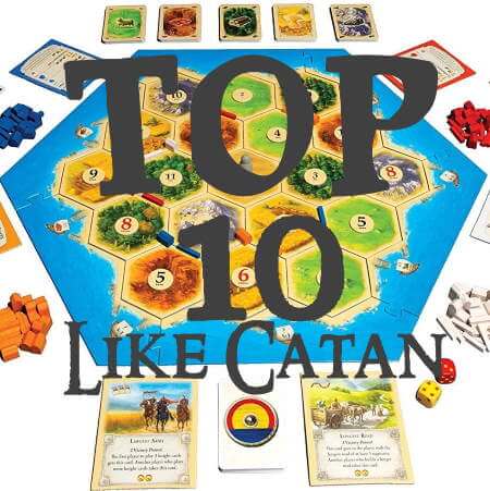 Catan Board Game set up with text