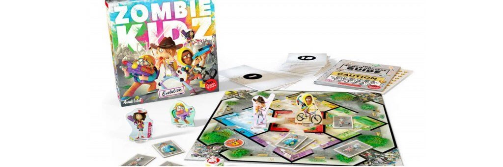 Zombie Kids Evolution board game box and contents