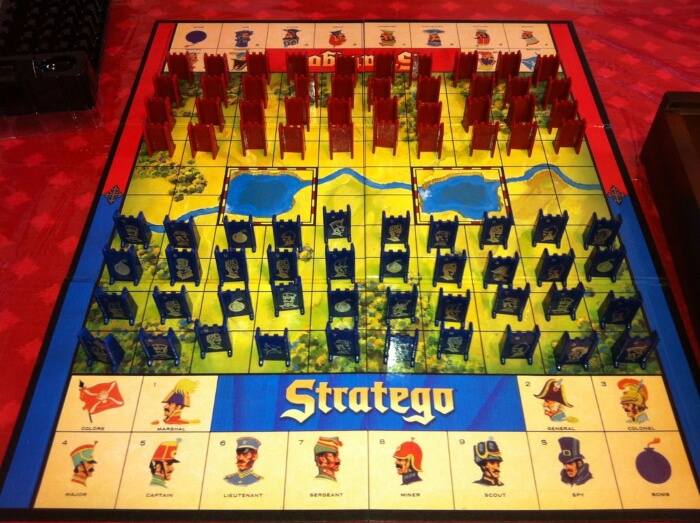 Stratego set up and ready to play