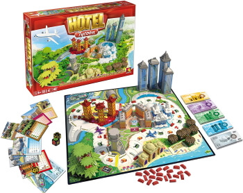 Hotel Tycoon box cover and components