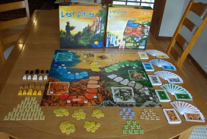 Lost cities board and components