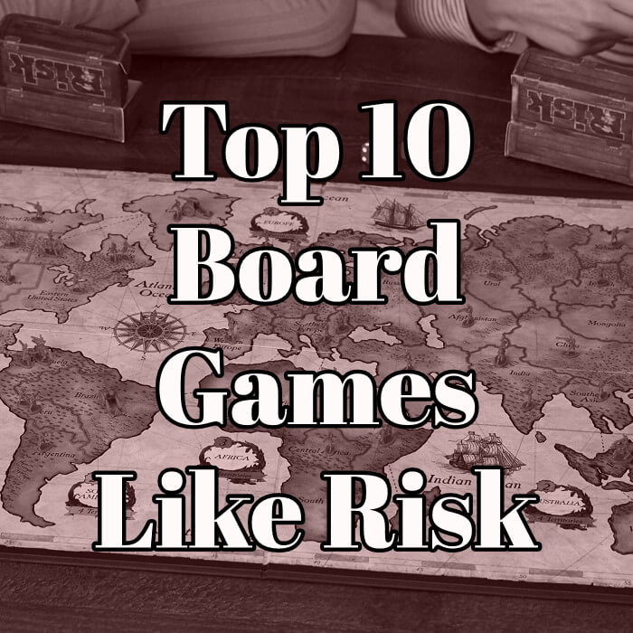 Risk board game on table set up with wording