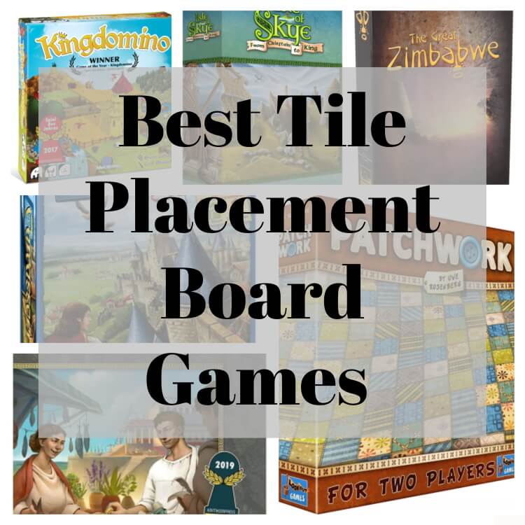 collage of tile placement board games