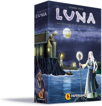 Luna board game box cover with white background
